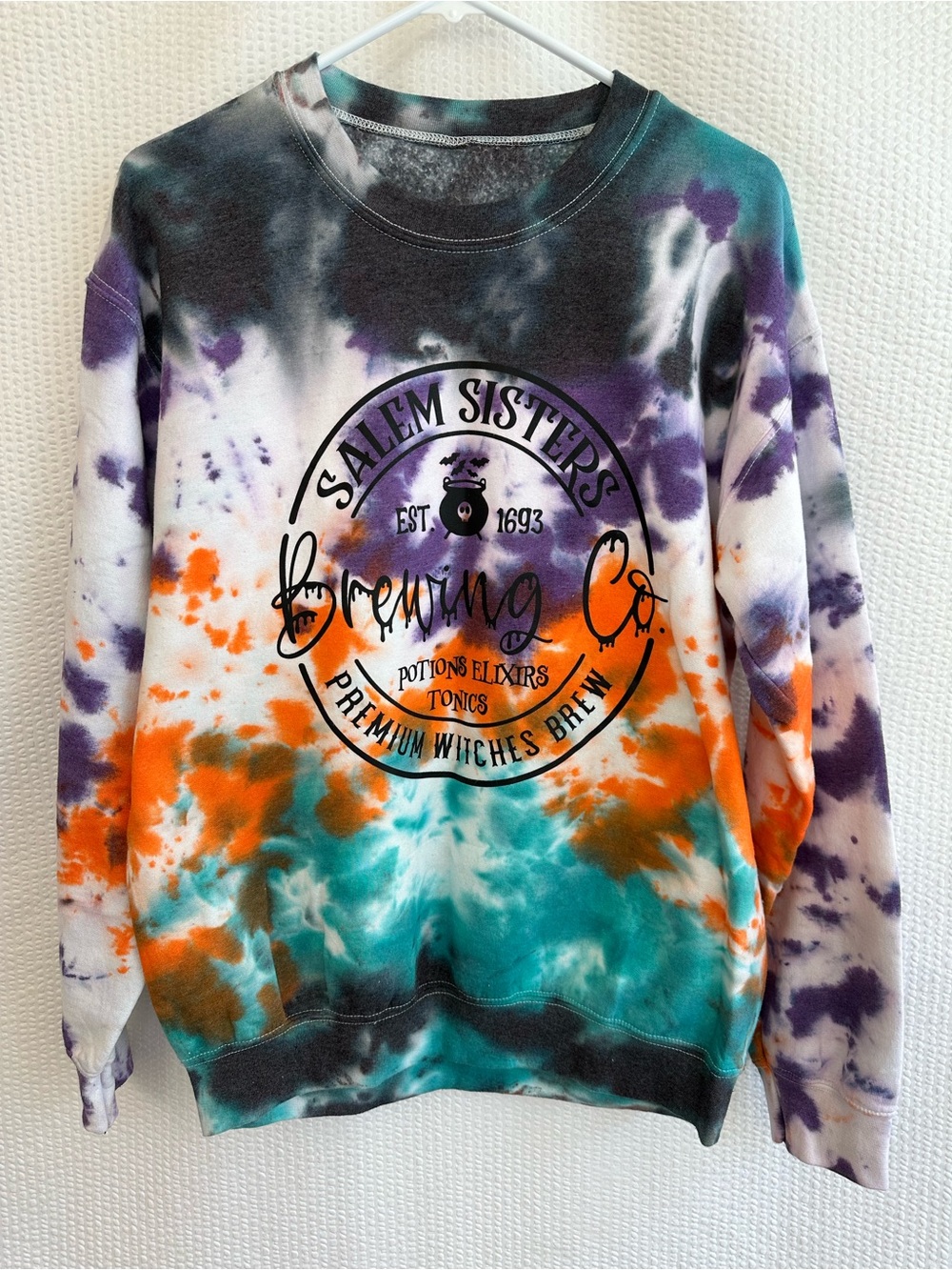 Salem Sisters Brewing Co Tie Dye Sweatshirt Halloween Witches Women’s Large